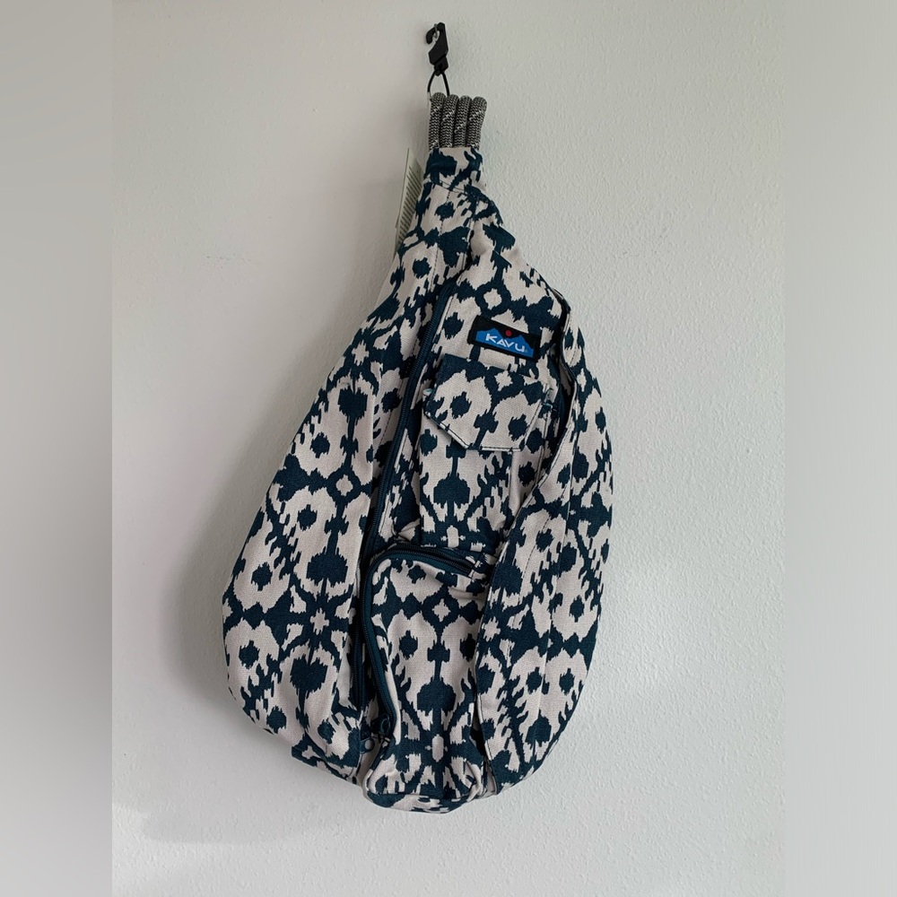 NWT, Kavu Rope Bag, Blue Blot - Navy Blue & Off White, OS